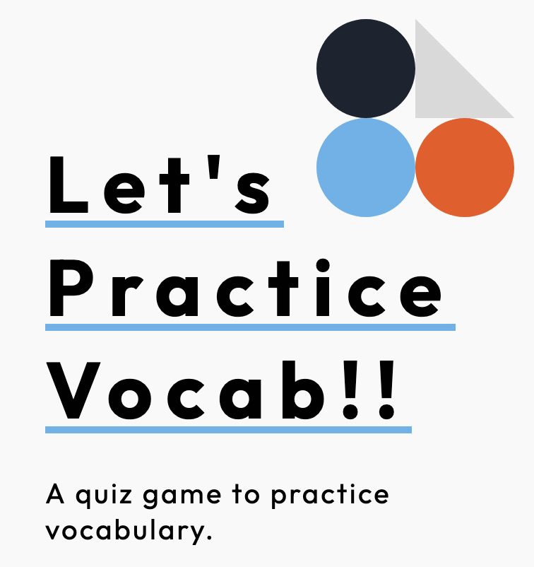 Let's Practice Vocab
